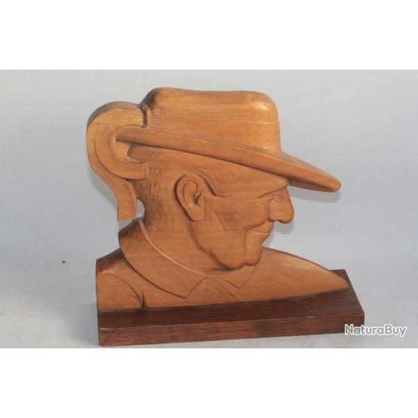 Sculpture Serre-livre bois sculpt E. Morlet Breton