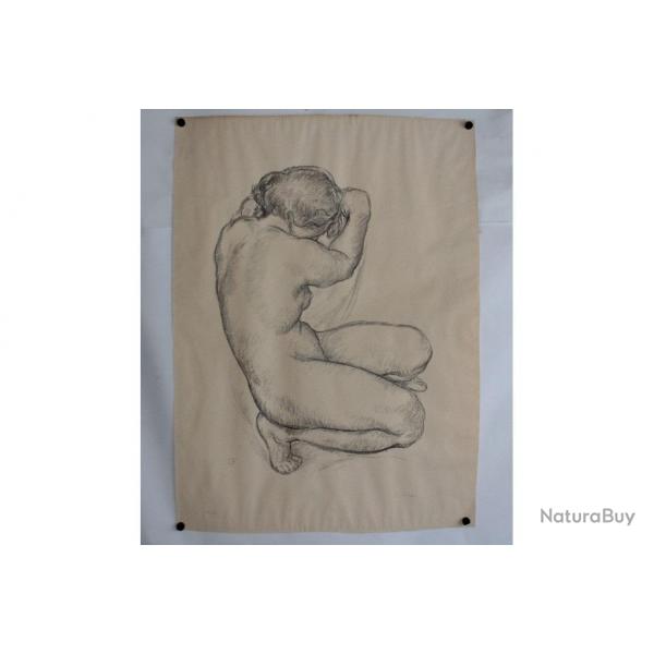 Lithographie originale Femme nue Gustave Franois BARRAUD