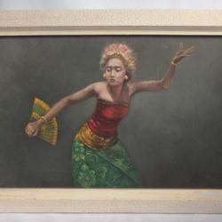 Tableau Peinture BASAR Danseuse Java Indonésie