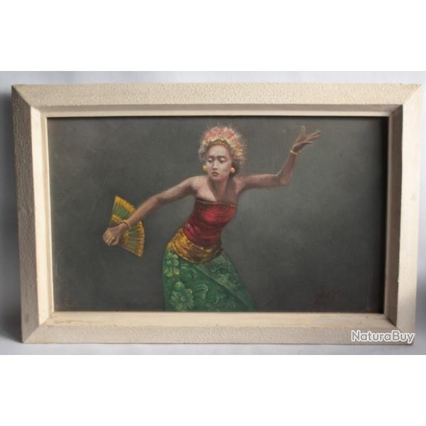 Tableau Peinture BASAR Danseuse Java Indonsie
