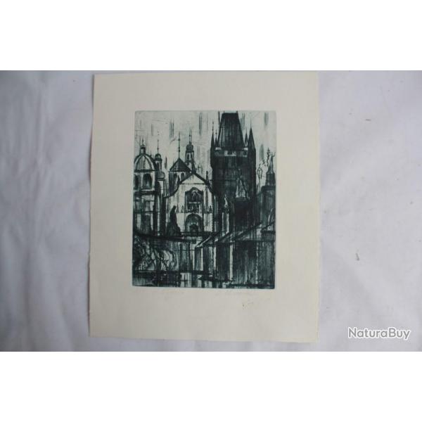 Lithographie originale Rpublique tchque Ceskho fondu vtvarnch umen