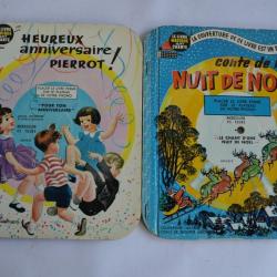 2 Livres disques 45 Tours Anniversaire et Noël