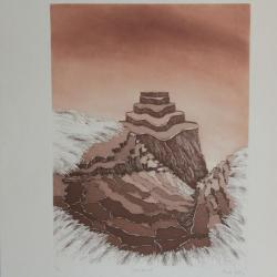 Lithographie originale Marc JURT Terres et Ciel