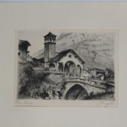 Lithographie Heinrich Jakob ZIEGLER Bei Cevio Maggia-Tal Suisse