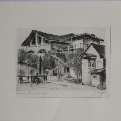 Lithographie Heinrich Jakob ZIEGLER Casa Ticinese Losone Suisse