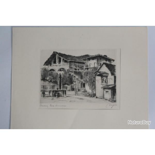 Lithographie Heinrich Jakob ZIEGLER Casa Ticinese Losone Suisse