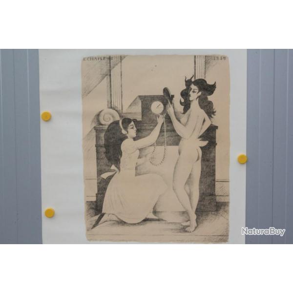 Lithographie originale mile CHAMBON 1959