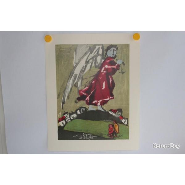 Lithographie originale Max HUNZIKER Nol 1945 Sia Frauenfeld