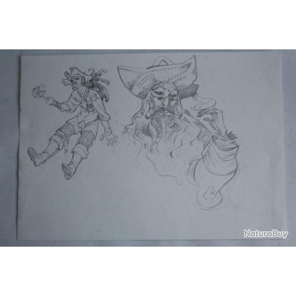 Dessin original Bande dessine VALP Valentine Pasche Pirates