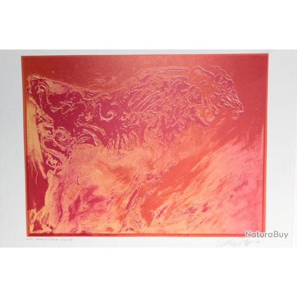 Lithographie originale Felice FILIPPINI Composition abstraite