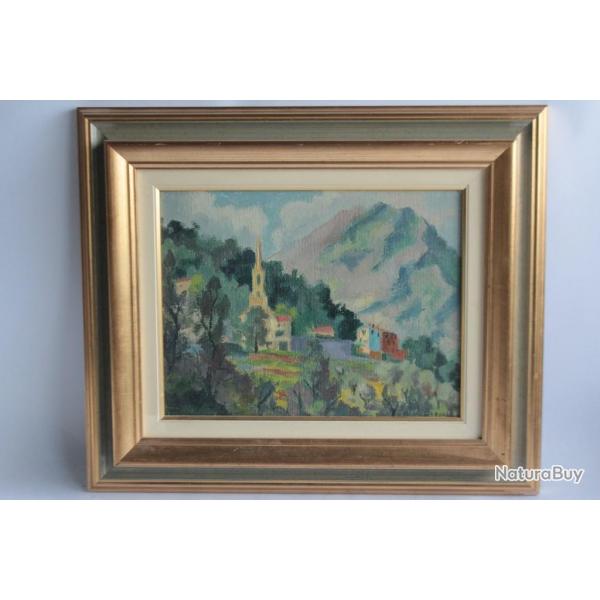 Tableau peinture Pierre BERJOLE Vers Sospel 1955 Provence