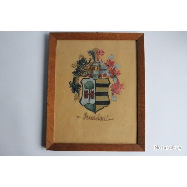 Dessin original hraldique Armoiries Famille Anselmi Suisse
