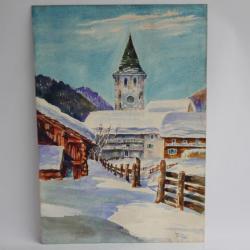 Aquarelle Fritz RUBLI Klosters-Serneus Grisons Suisse