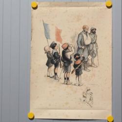 POULBOT Lithographie Journée de Paris 1916