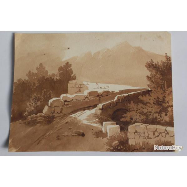 Franois DIDAY Dessin original  l'encre spia Suisse