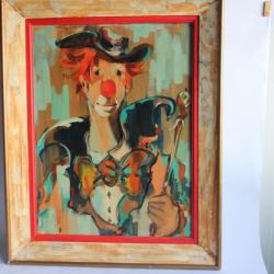 Tableau peinture Clown Jean LE GREC 1968