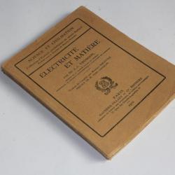 Livre Électricité et Matière Sir J. J Thomson 1922