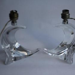 SAINT LOUIS Paire de pieds de lampe Cristal