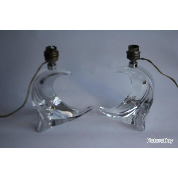 SAINT LOUIS Paire de pieds de lampe Cristal