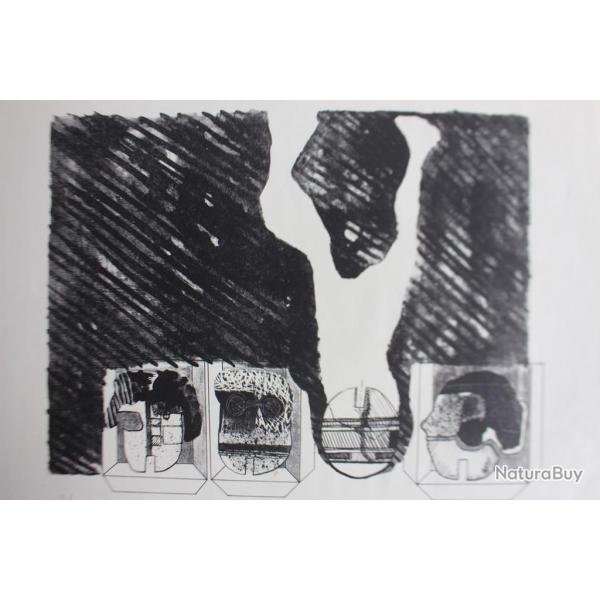 Lithographie originale Delapoterie Paul 1969 Ttes interchangeables