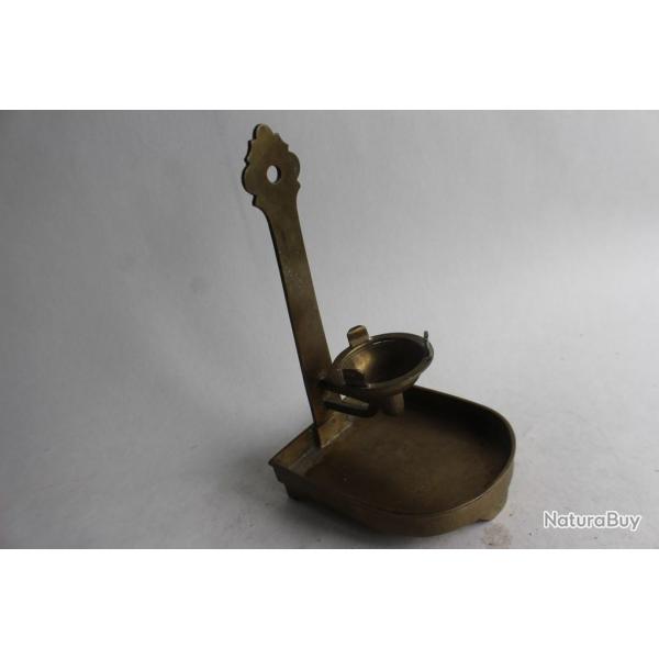 Lampe  huile laiton Art populaire