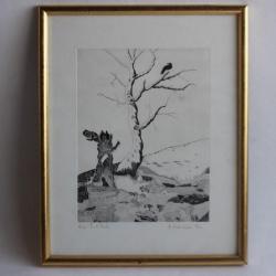 Lithographie originale A. Roberteau Solitude 1976