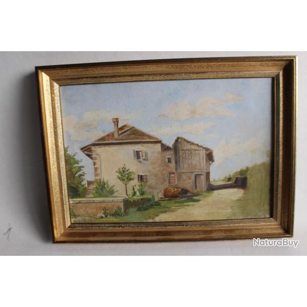 Tableau peinture  l'huile sur toile Beau-lac Suisse