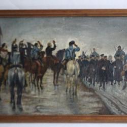 Tableau peinture Jean Maxime CLAUDE 1886 Cavaliers militaires