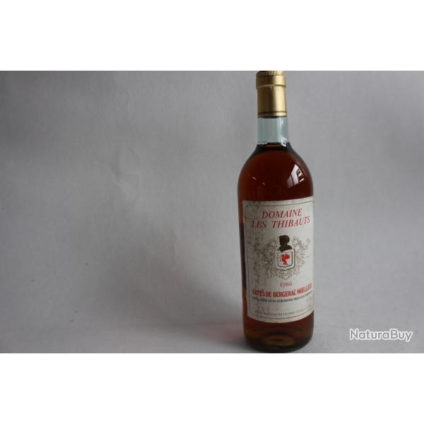 Bouteille de vin blanc Bergerac moelleux Domaine Les Thibauts 1986