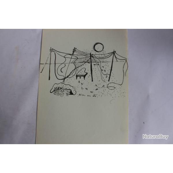 Lithographie Cornlia FORSTER Hiver en t Suisse
