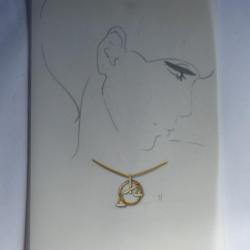 Ancien dessin original bijoux Collier