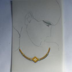 Ancien dessin original bijoux Collier