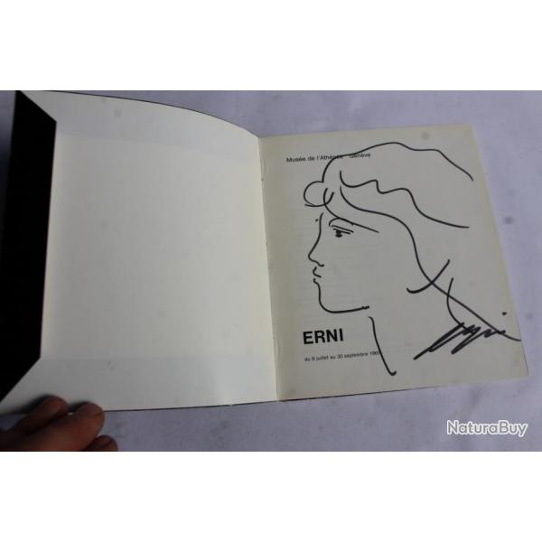 Hans Erni dessin original livre " Erni " du Muse Athne Genve 1965