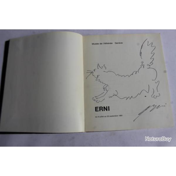 Hans Erni dessin original livre " Erni " Muse de l'Athne Genve 1965