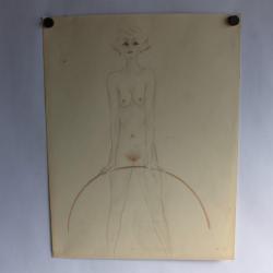 Dessin original femme nue E. B.
