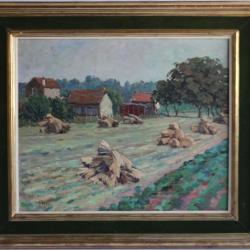 Tableau C. STEEN peinture Moret-Loing-et-Orvanne (Seine et Marne) 1943