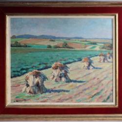 Tableau C. STEEN peinture à l'huile Scène champêtre 1943