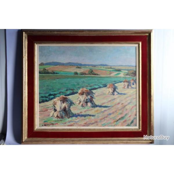 Tableau C. STEEN peinture  l'huile Scne champtre 1943