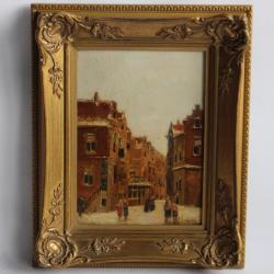 Tableau peinture à l'huile P. G. VERTIN Ville néerlandaise