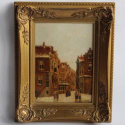 Tableau peinture à l'huile Petrus Gerardus VERTIN Ville néerlandaise