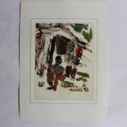 Aquarelle originale Afrique homme musique