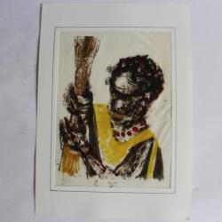 Aquarelle originale Afrique homme