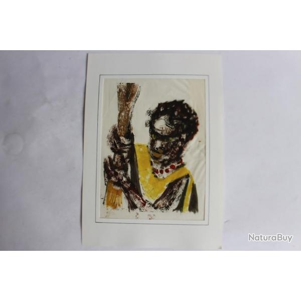 Aquarelle originale Afrique homme