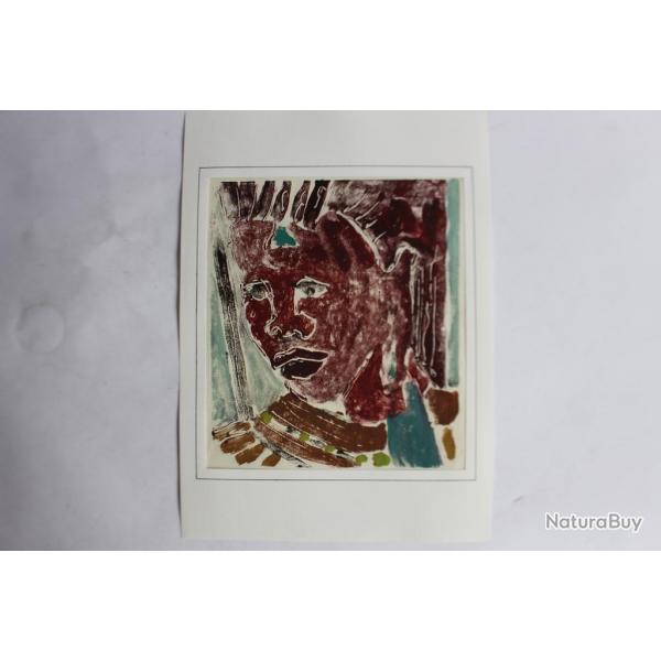 Aquarelle originale Afrique portrait femme