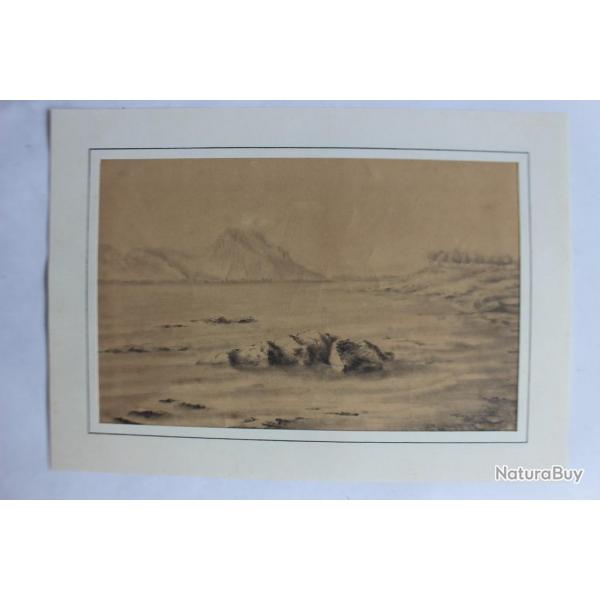 Ancien dessin original a la mine de plomb