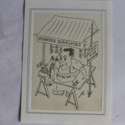 Dessin original au crayon Championnat Suisse de 15 m SNS 1948