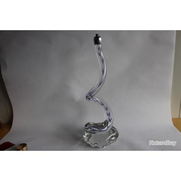 Pied de lampe verre filigrane