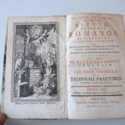 Livre Rituum Romanos Rite Romain Nieupoort 1767