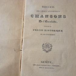 Livre Recueil Des plus anciennes Chansons de L'Escalade Suisse