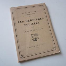 Livre Le jardinier du Parnasse Les dernières feuilles Louis De Chauvigny